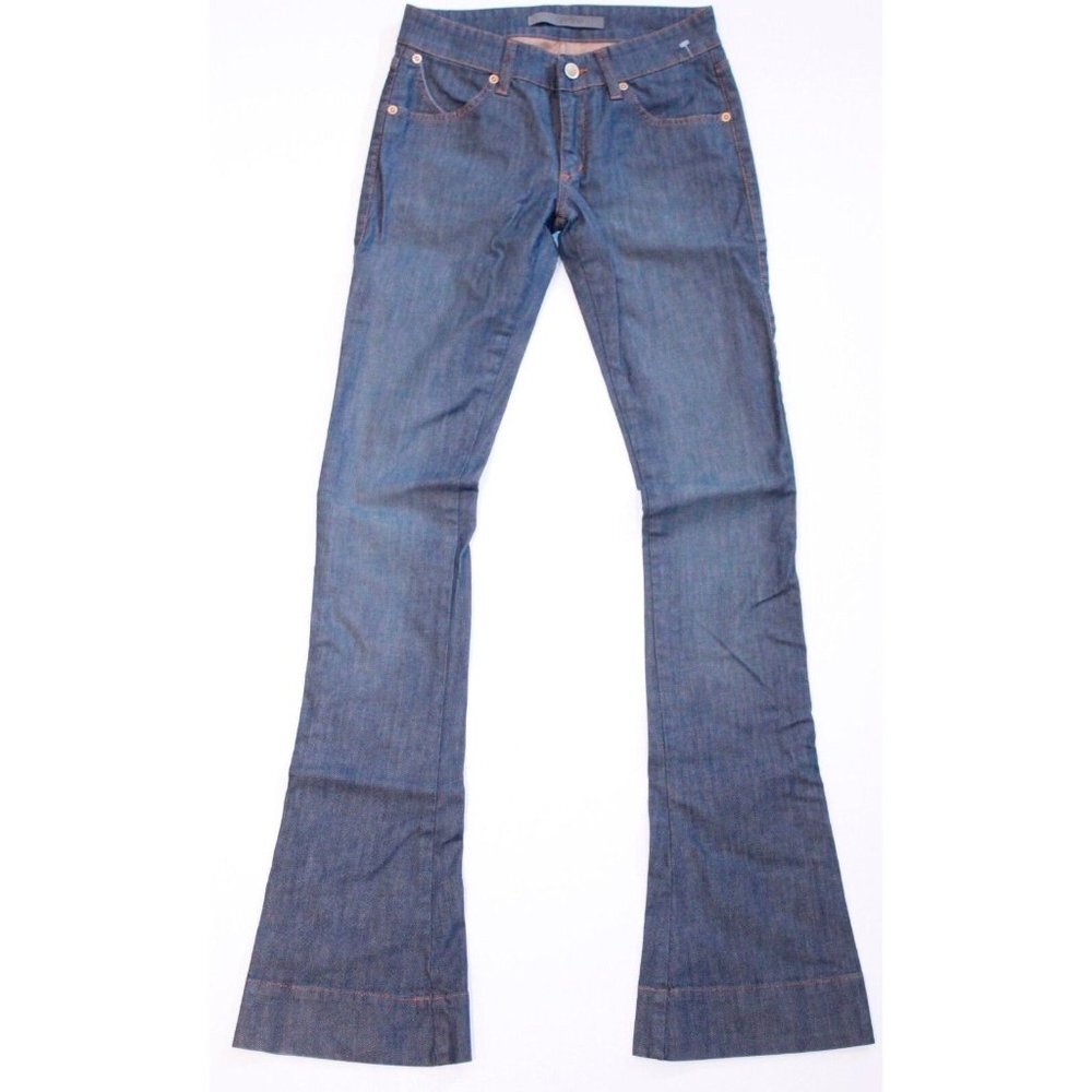 SUPERFINE Made in Italy SKINNY Flare SLIM Low Rise JEANS Denim SUGWJ180 Sz 26